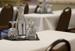 Glasses with water pitcher
